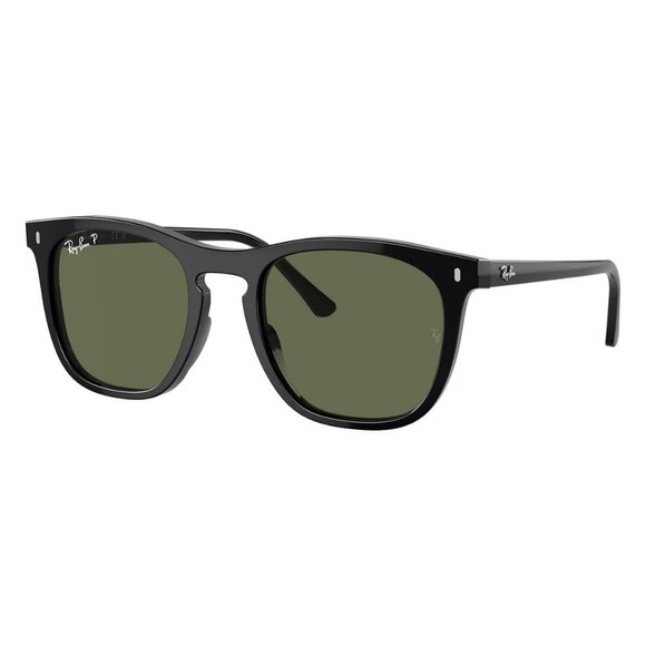 New RAY-BAN Black Polarised Square RB2210 901/58 Sunglasses Women - Picture 1 of 6